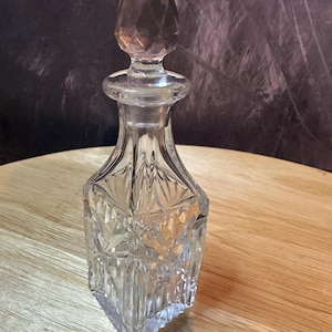 Vintage Crystal Cut Glass Perfume Bottle with Stopper | Collectible Bottles