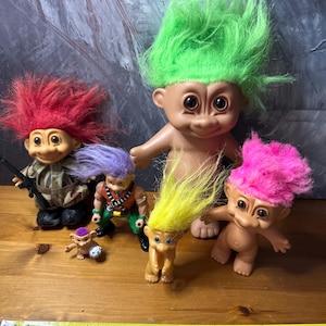 ¡NUEVO! Lote de 6 muñecos troll vintage surtidos / Muñeca Dam coleccionable