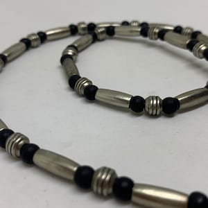 Vintage Silver & Black Necklace | Men&#39;s Necklace | Gift for Him