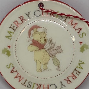 Disney Ceramic Christmas Ornament | Merry Christmas Winnie the Pooh Christmas Tree Decoration | Collectible