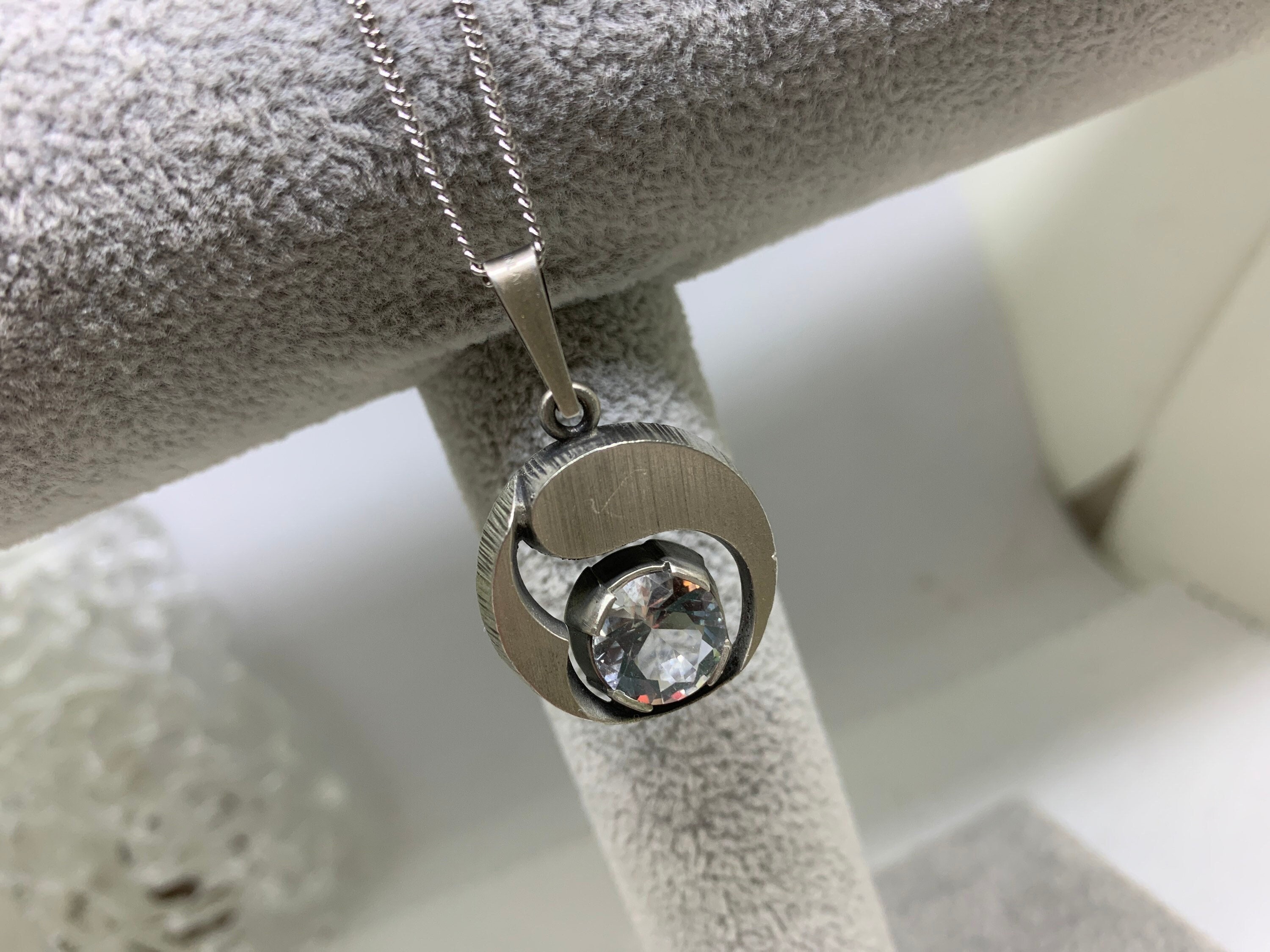 Karl Laine Sterling Silver With Rock Crystal Pendant Karl Laine Sterling Silver With Rock Crystal Pendant