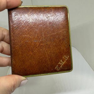 Vintage Brown Genuine Leather Cigarette Case | Made in England | Vintage Tobacciana