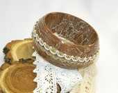 Holz Armband Manschette, Holz Schmuck, rustikale Holz Armband, organische Schmuck, Armreif, Holz Armbänder, Armreif aus Holz, Braun, Lace, Shabby chic, Boho