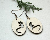 Eidechse Holz Ohrringe Wald Tier Schmuck rustikale Ohrring Gecko tropischen Schmuck Natur Liebhaber Geschenk Strand Schmuck Freundin Geschenk Weihnachten