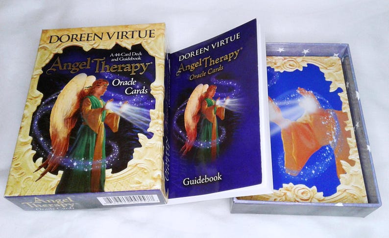 OOP Angel Therapy Oracle Cards Doreen Virtue Used Rare Deck Guidebook ...