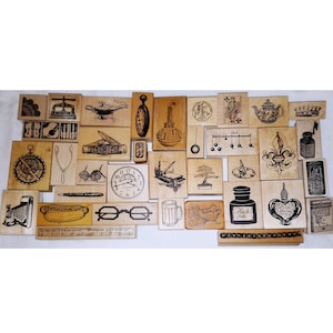 Choose Sm Vintage Rubber Stamp Book Love Potion Ink Bottle Pocket Watch Chain Hot Dog Beer Mug Teapot Camera Bonsai Tree Bra Ruler Pen ATC