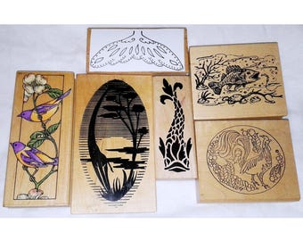 Choose Rubber Stamp Koi Fish Rooster Giraffe Birds Mermaid Tail Trout Northwoods Paper Parachute