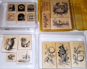 Choose Stampin Up Rubber Stamp Set Tender Toile Studio Sketches Sun Ripened Terrific Tags