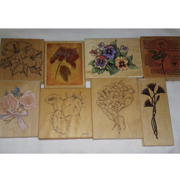 Choose XL Large Floral Rubber Stamp Flower Shakespeare Rose Egyptian Lotus Hibiscus Cactus Pansy Hydrangea Paper Inspirations Cynthia Hart