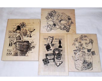 Choose XXL Large Rubber Stamp Collage Dress Form Mannequin Mardi Gras Mask Games Victorian Fairy Goddess Woman