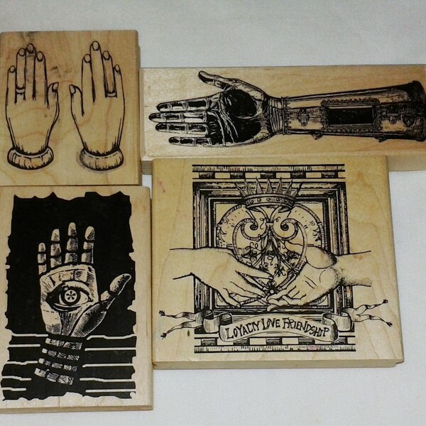 Choose Rare Hand Rubber Stamp Vintage Collage Altered Art Steampunk Mechanical Eye Heart Love Crown Stampers Anonymous Postmodern Design