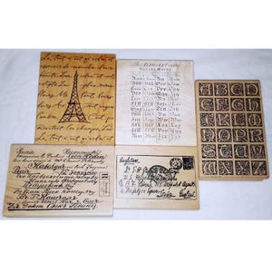 Choose Large Text Rubber Stamp Script Writing Collage French Poetry Letter Medieval Alphabet Lombardic Russian Stampland Magenta Stampington
