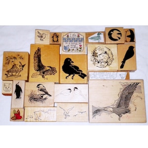 Lot Bird Rubber Stamps Impression Obsession Memory Box Paper Inspirations PSX Easter Chick Eagle Penguin Sparrow Seagull Gull Duck Tweety