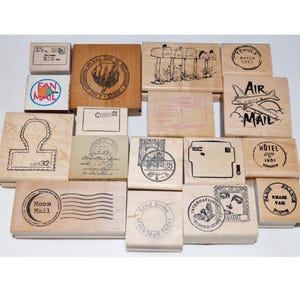 Choose Small Post Mail Rubber Stamp Postmark Postcard Card Paris Fan Mail Art Mailbox Envelope Cancellation Collage