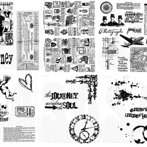 Choose Tim Holtz Stampers Anonymous Cling Mount Rubber Stamp Set Altered Art Collage Vintage Antique Photo Victorian Travel Valentine Cupid
