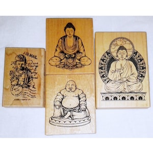Choose Rare Buddha Rubber Stamp Buddhist Meditation Mindfulness Yoga Spiritual Journal Bodhisattva Fat Lotus Pose PSX Inkadinkado Judikins