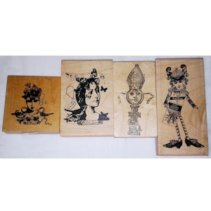 Choose Art Doll Rubber Stamp Collage Steampunk Face Altered Chess Bishop Butterfly Woman Stampington Sandra Evertson Character Constructions