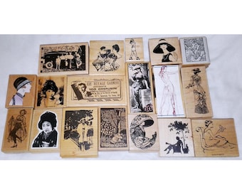 Choose Vintage People Rubber Stamp Victorian Woman Lady Face Collage Antique Photo Art Nouveau