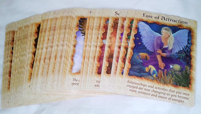 OOP Angel Therapy Oracle Cards Doreen Virtue Used Rare Deck Guidebook ...