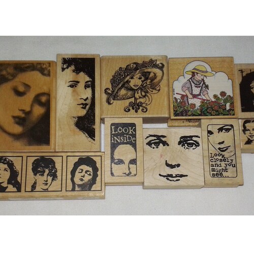 Choose Small Face Rubber Stamp Woman Lady Flapper Gibson Girl Etsy