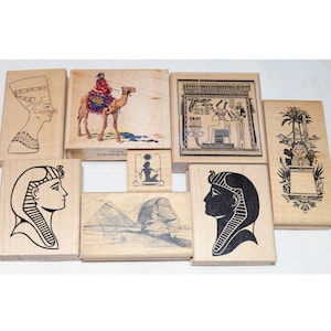 Choose Small Egyptian Rubber Stamp Egypt Travel Ancient Archaeology Pharaoh King Tut Queen Goddess Pyramid Eye of Horus Hieroglyphics Sphinx