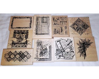 Choose Stampers Anonymous Collage Rubber Stamp Hands Letters Writing Bird Steampunk Frame Altered Art