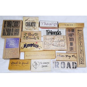 Choose Word Phrase Rubber Stamp Love Freedom Beauty Laugh Create Friend Hit the Road