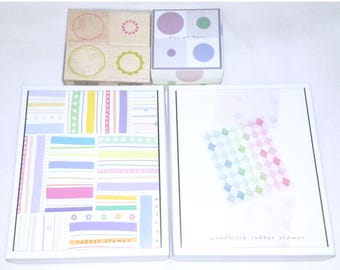Lot Hero Arts Background Rubber Stamp Boxed Sets Pattern Circle Plaid Polka Dot Stripes