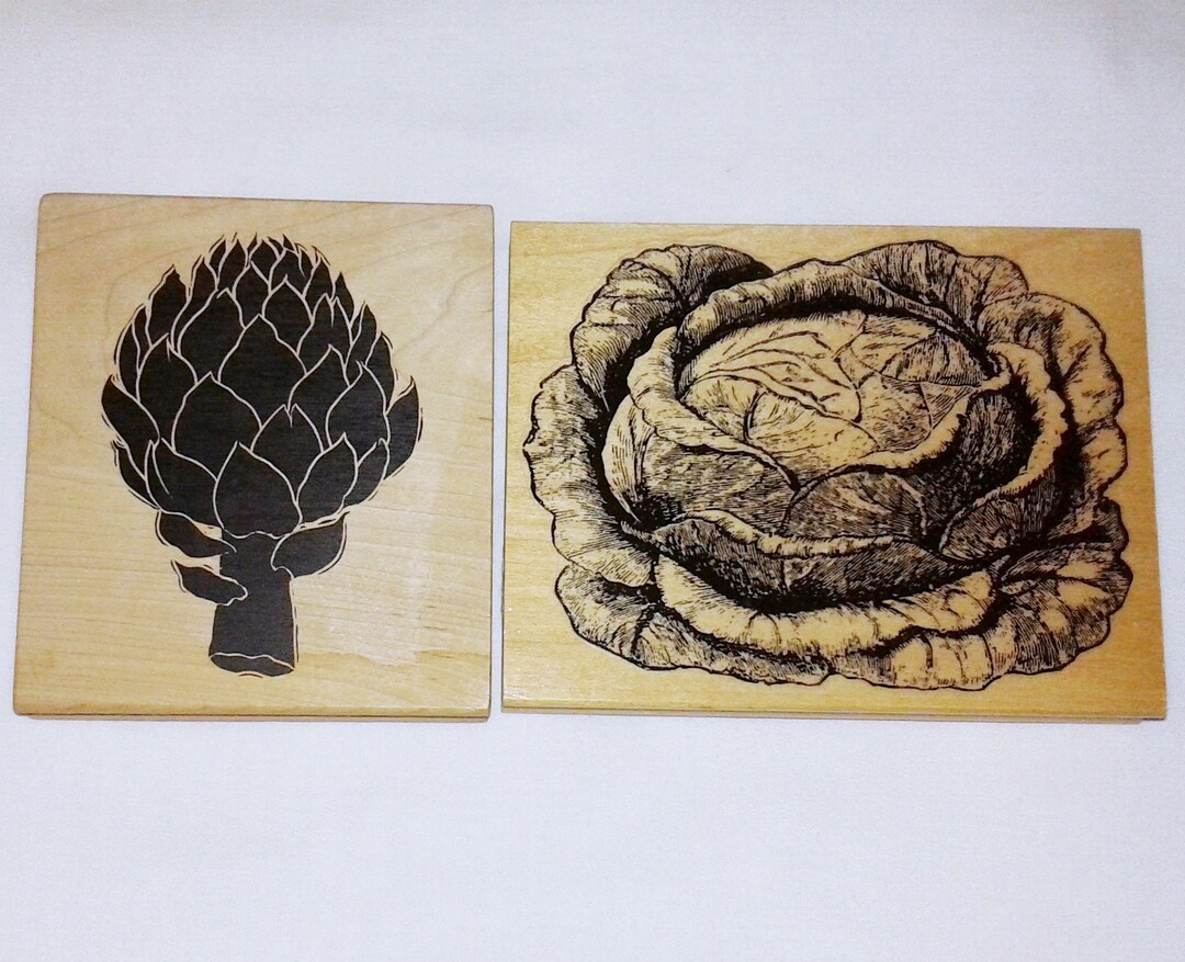 Choose XL Large Vegetable Rubber Stamp Artichoke Detailed Etsy