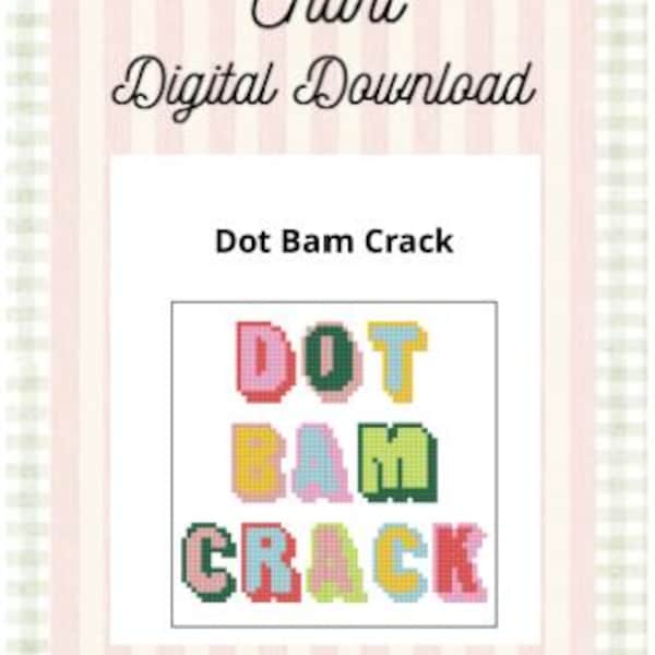 Dot Bam Crack, digital needlepoint chart, instant PDF download