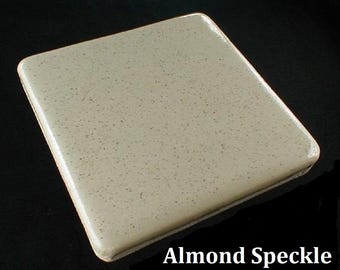 Glaze color samples, 2x2, 4x4, 3x6, 6x6, wall tiles, fireplace tiles, subway tiles, kitchen tiles, backsplash tiles, Almond Speckle glaze