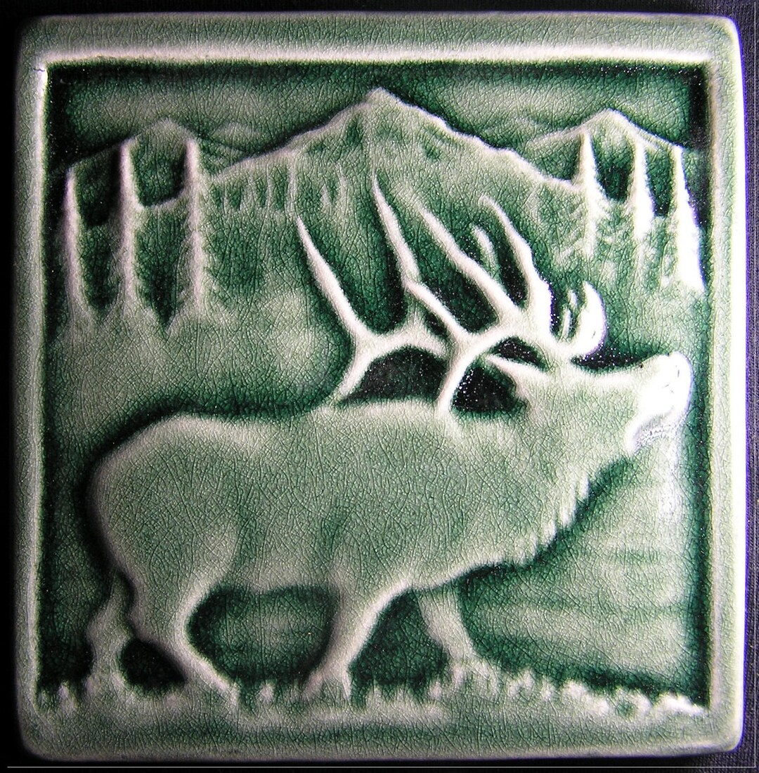 Elk Tile, 6x6, Animal Art, Decorative Tile, Ceramic Sculpture, Art Tile ...