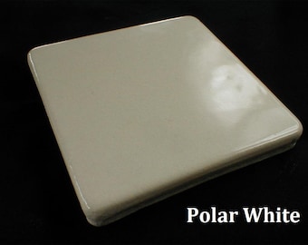 Ceramic tile from Campbell Tileworks, Polar White glaze
