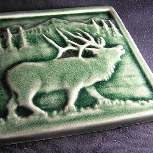 Elk Tile, 6x6, Animal Art, Decorative Tile, Ceramic Sculpture, Art Tile ...