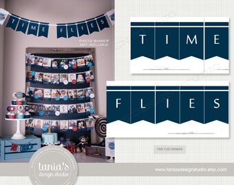 Time Flies Banner - Birthday - First Birthday - by Tania's Design Studio