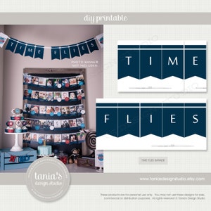 Time Flies Banner Birthday First Birthday by Tania's Design Studio image 1