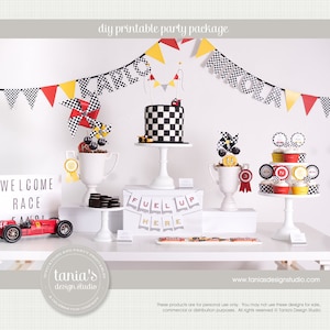 Time Races Racing Race Car Printable Birthday Party Package by tania's design studio image 1
