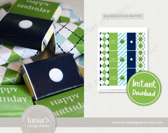 Printable Golf - Hole in One - Chocolate Bar Wrappers - Golf Birthday Collection