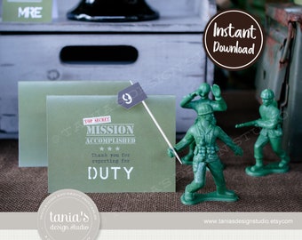 Army - Toy Soldier - Thank You Notes - Instant Download - by Tania's Design Studio