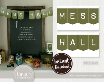 Army - Toy Soldier - Mess Hall Banner - Instant Download - by Tania's Design Studio