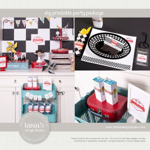 Time Races Racing Race Car Printable Birthday Party Package by tania's design studio image 2