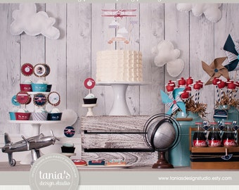 Time Flies Airplane Printable Birthday Party Package by tania's design studio