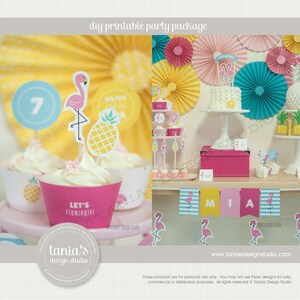 Pink Flamingo Birthday Printable Birthday Party Package by Tania's ...