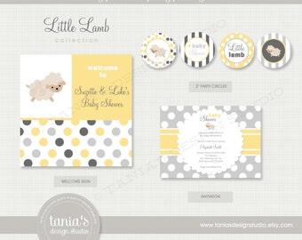 Little Lamb Shower Printable Baby Shower Party Package by tania's design studio