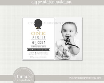 Mr. ONEderful Printable Photo Birthday Invitation by tania's design studio