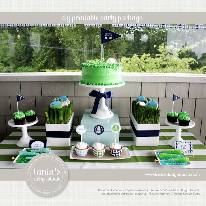 Golf Partee Printable Birthday Party Package by tania's design studio image 1