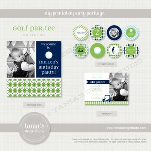 Golf Partee Printable Birthday Party Package by tania's design studio image 5