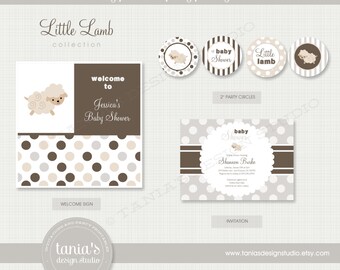 Little Lamb Shower Printable Baby Shower Party Package by tania's design studio