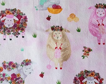 Fitted Pack n Play Sheet - Knitting Sheep - Standard size sheet
