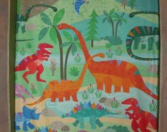 Fitted Pack n Play Sheet - Dinosaurs  - Mattress 25.5 x 37.5